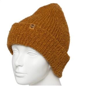 Timberland Brown boucle wheat Knit Beanie NWT one size